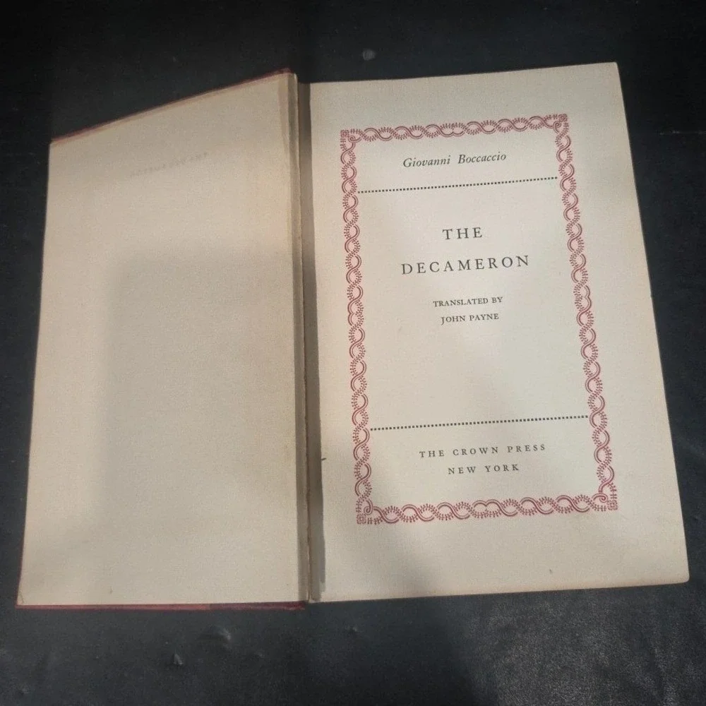 The Decameron Giovanni Boccaccio John Payne Crown Press Vintage Red Hardcover